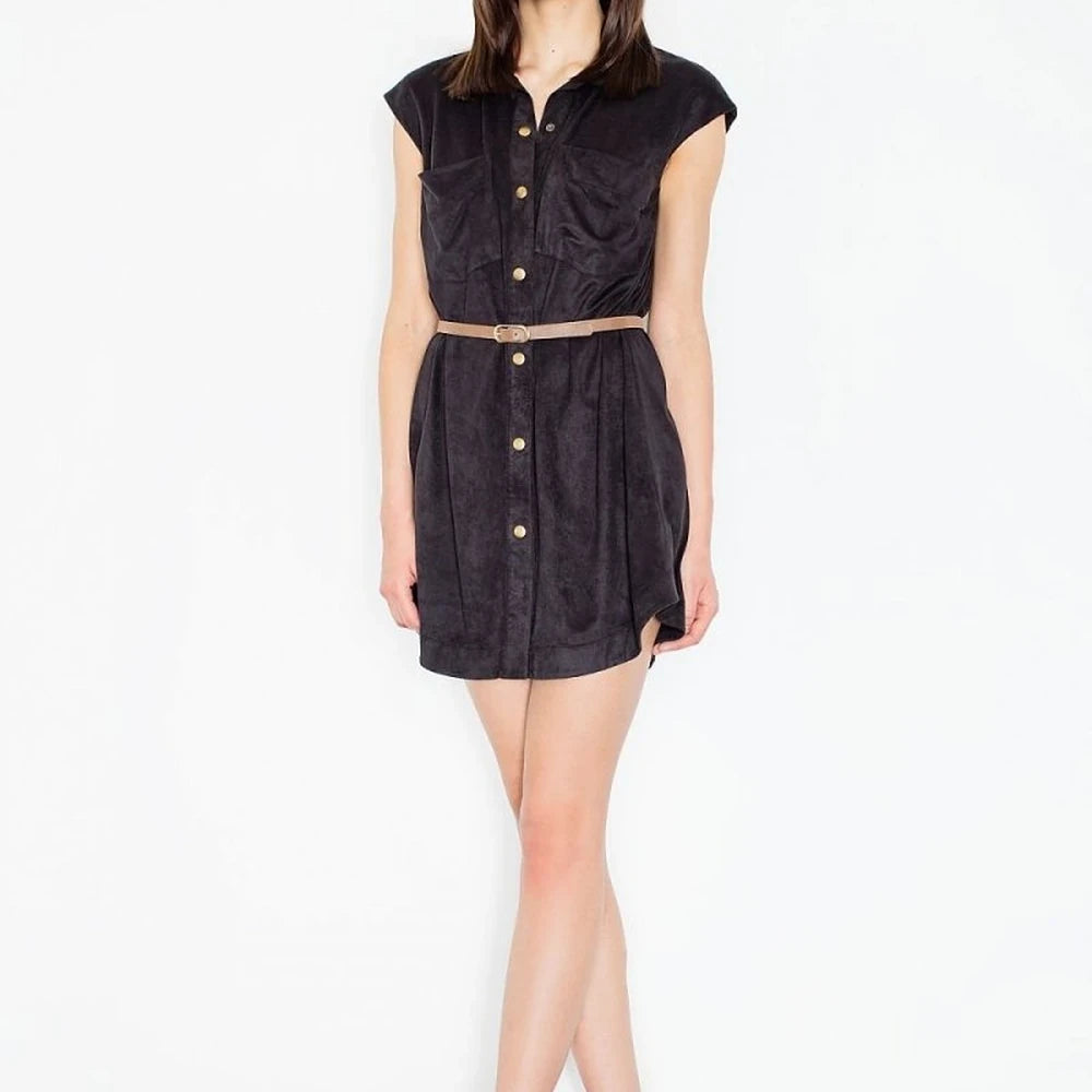 Chambray Day Dress with Button Front