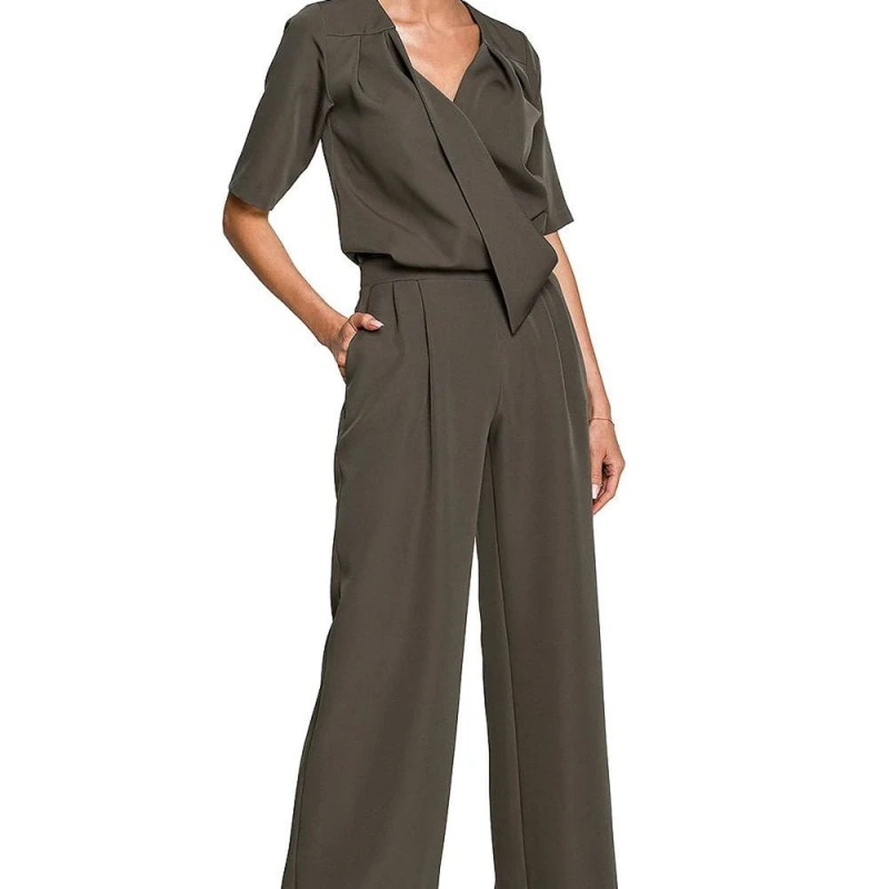 Wide Leg Trouser Suit with Elbow Sleeves