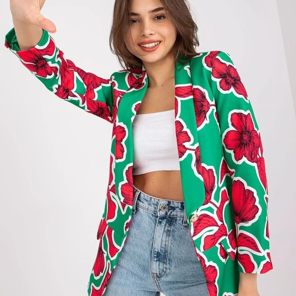 Classic Button-Front Lined Blazer