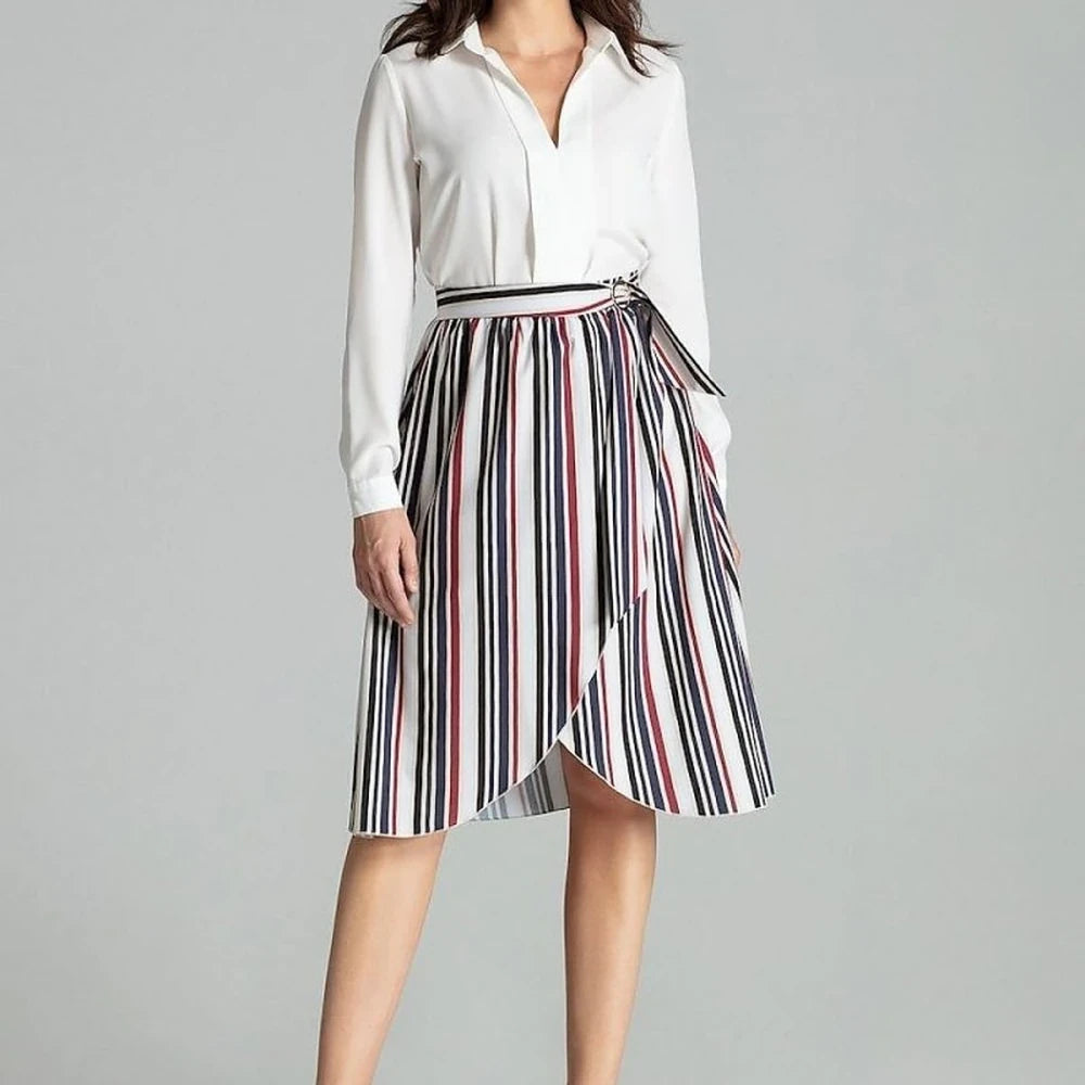 Floral Pleated Midi Skirt with Belt