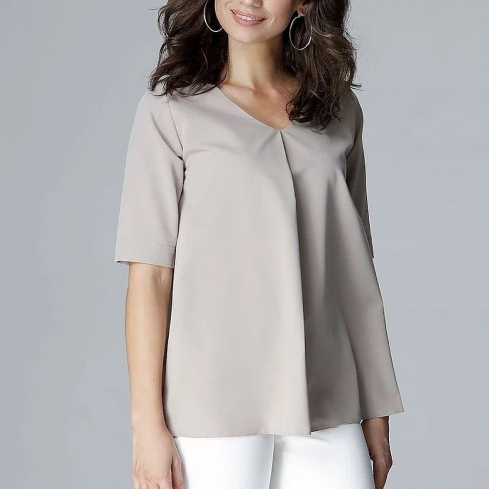 Loose Fit Blouse with Breathable Fabric