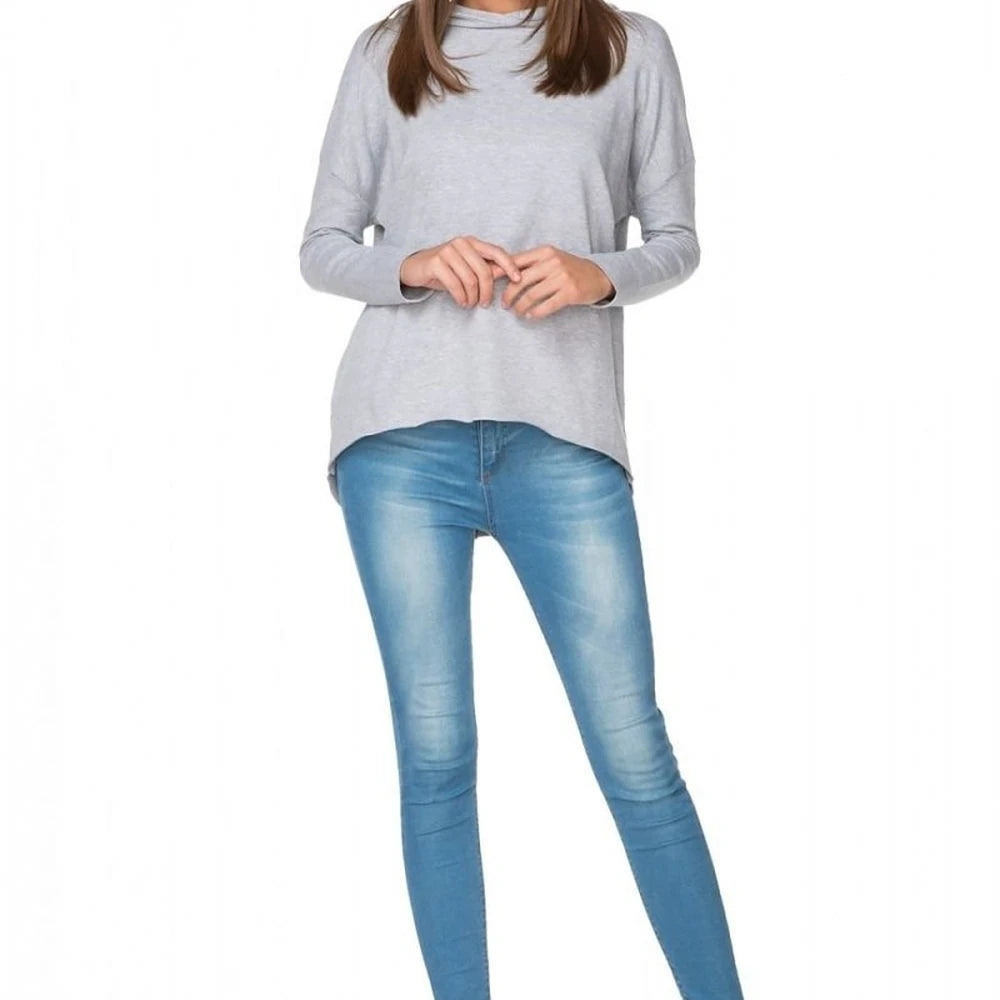 Knit Hooded Sweatshirt with Raw Edges
