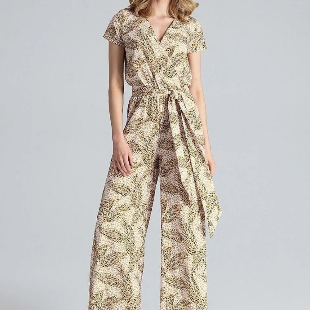 Women's Wide-Leg Jumpsuit V-Neck