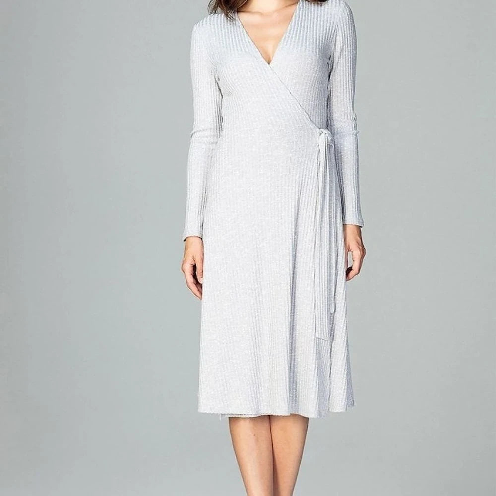 Knit Long Sleeve Knee-Length Day Dress