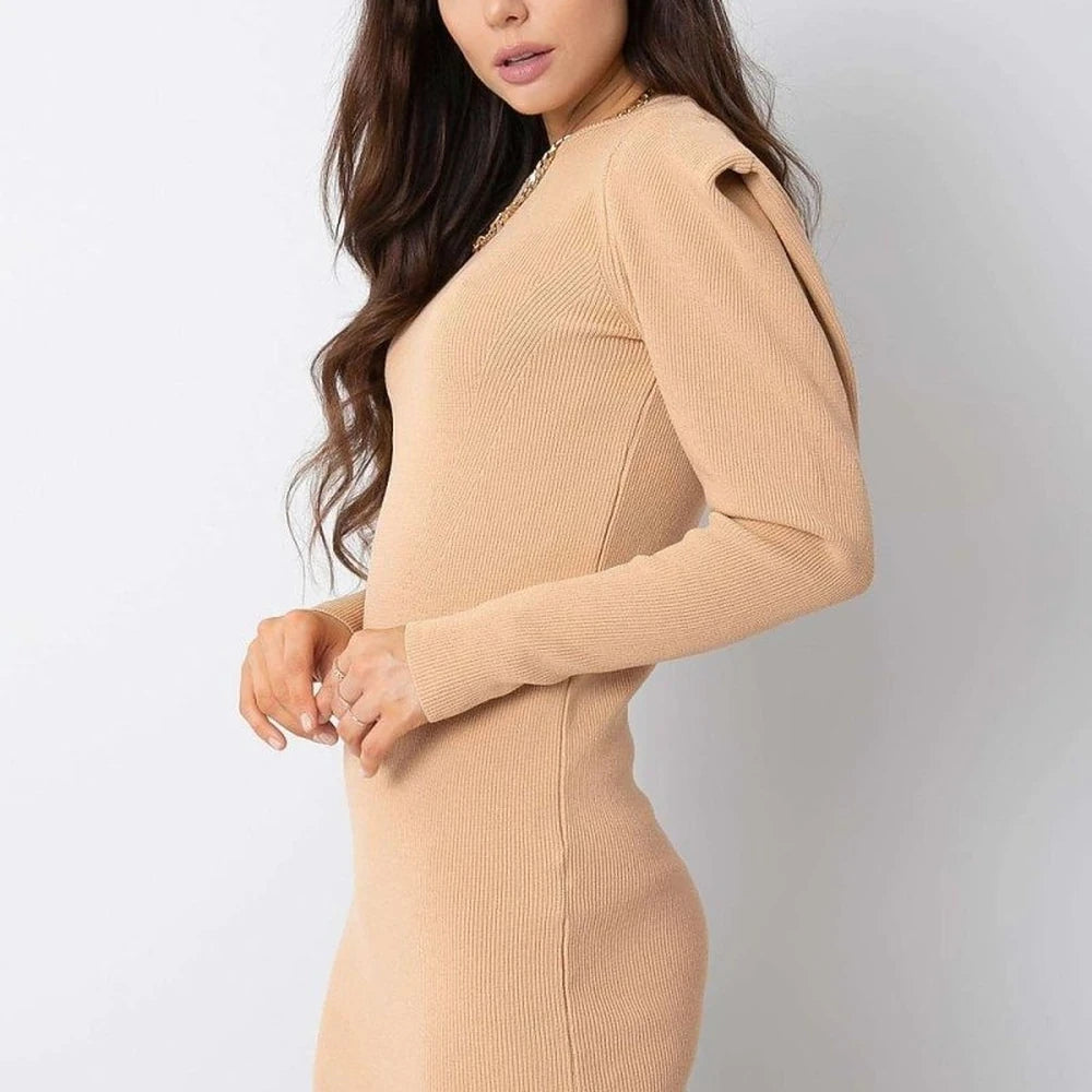 Acrylic Round Neck Short Dress