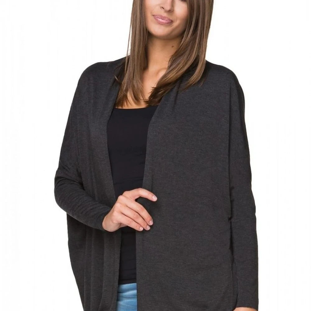 Viscose Knit Cardigan with Raw Edges