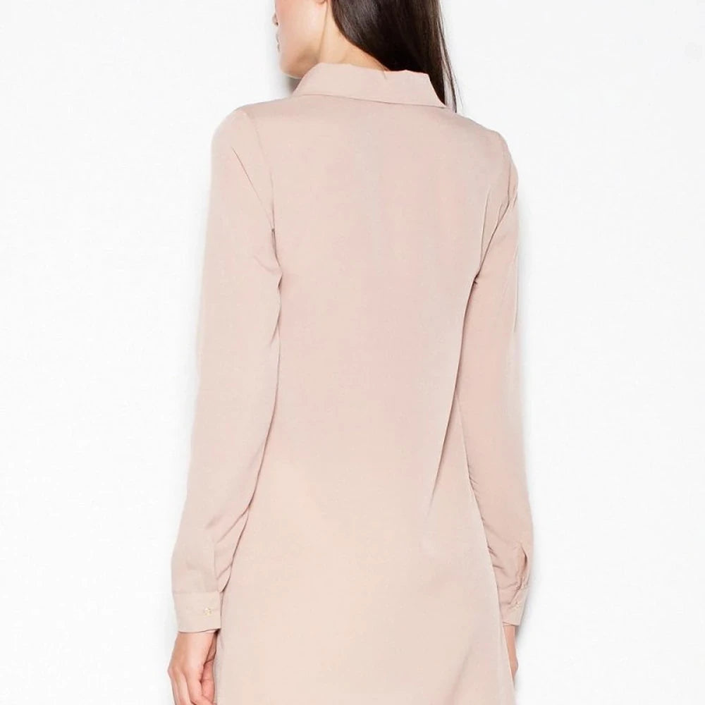 Long Sleeve Knit Blouse with Button Neck