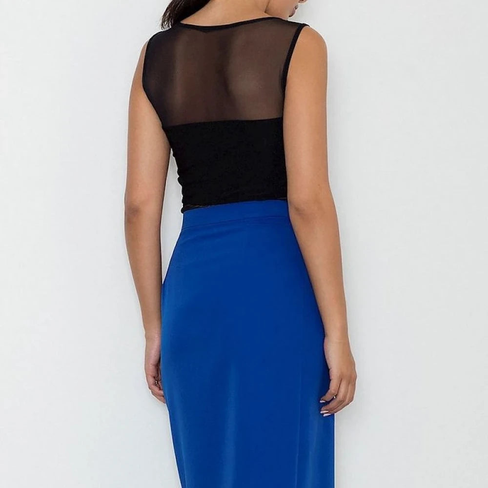 Cotton Blend Skirt with Front Flap