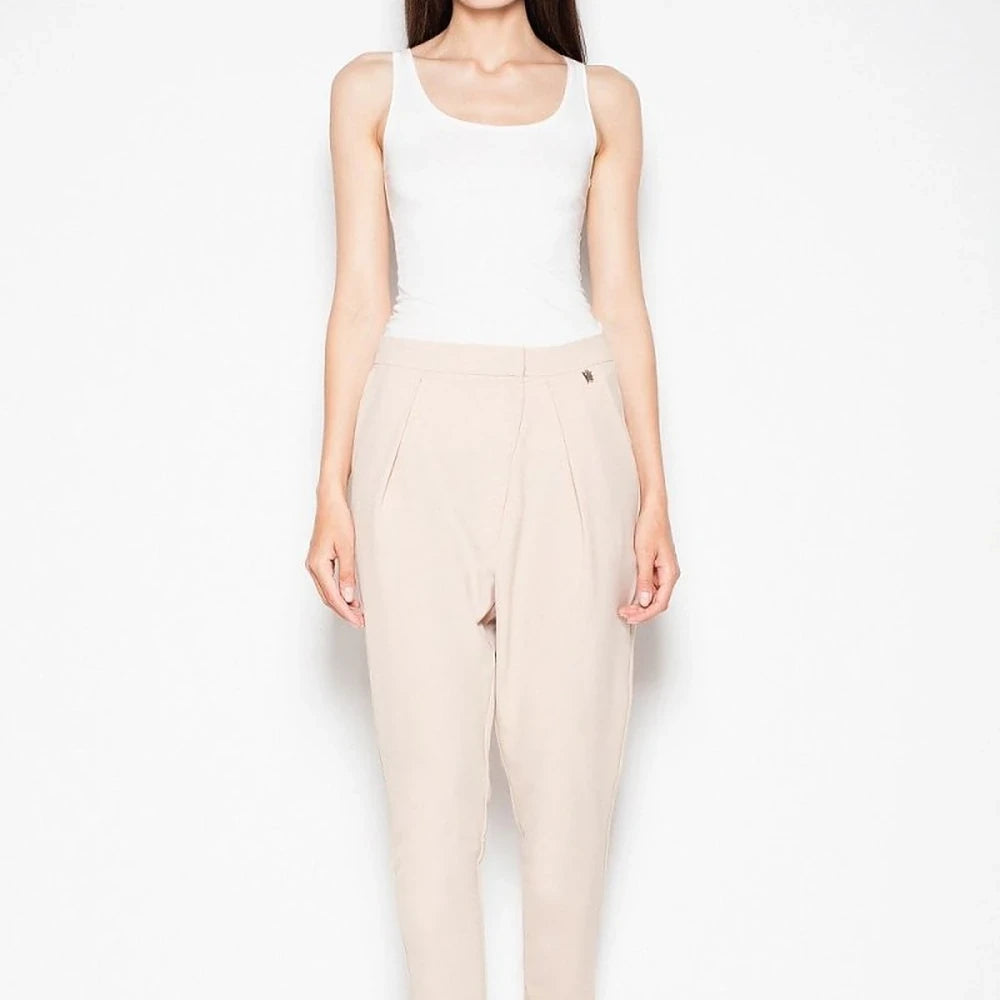 Tapered Leg Trousers with Waist Pockets