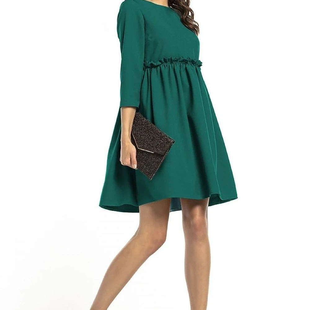 Green Midi Daydress with 3/4 Sleeves