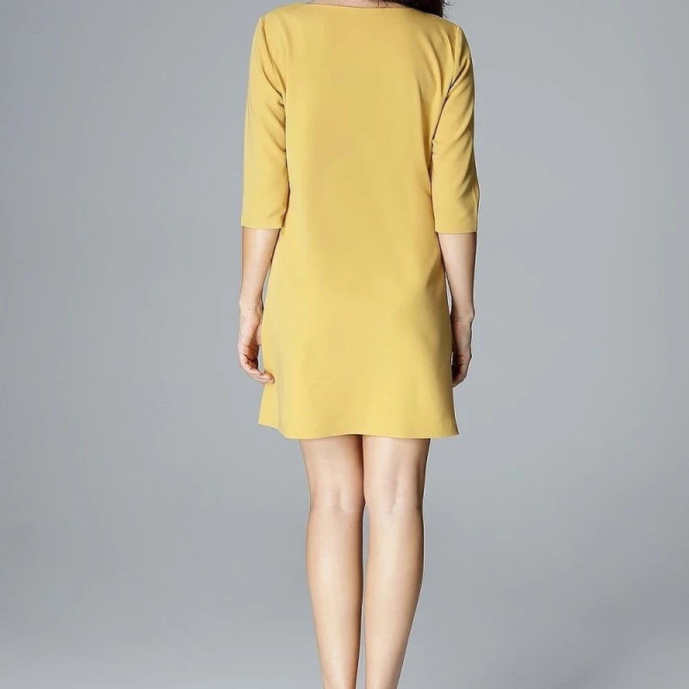 3/4 Sleeve Trapezoid Day Dress
