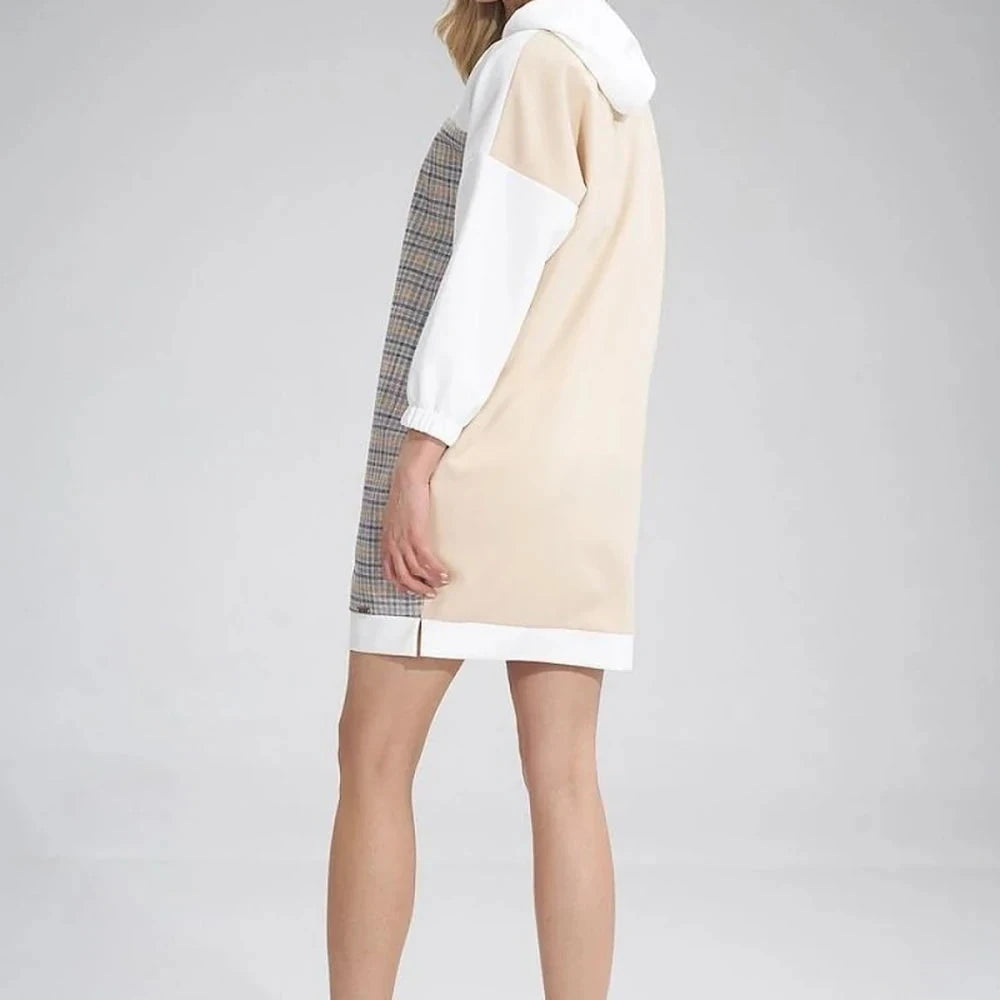 Midi Dress with Hood and Side Slits