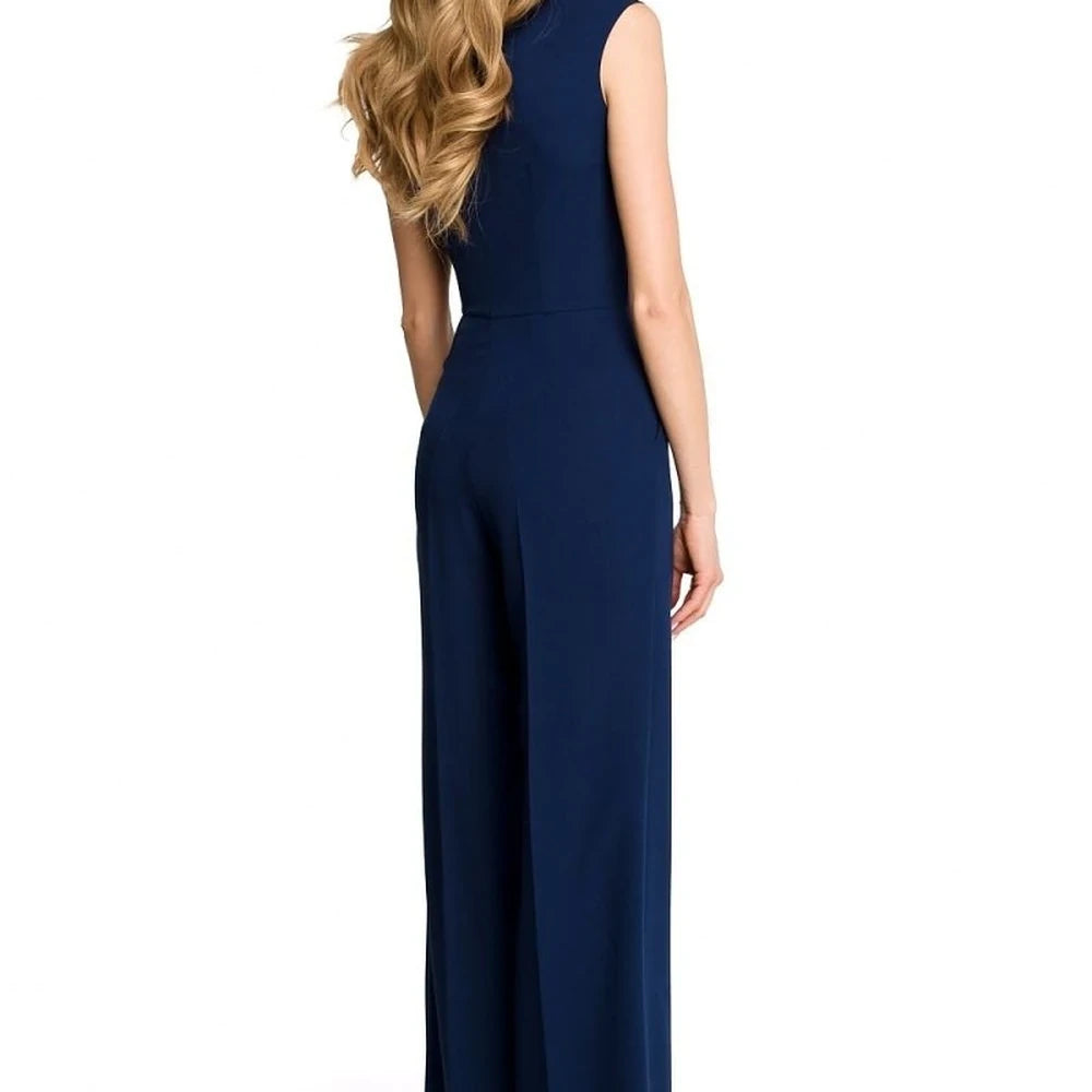 Elegant Wide Leg Jumpsuit with Draped Top