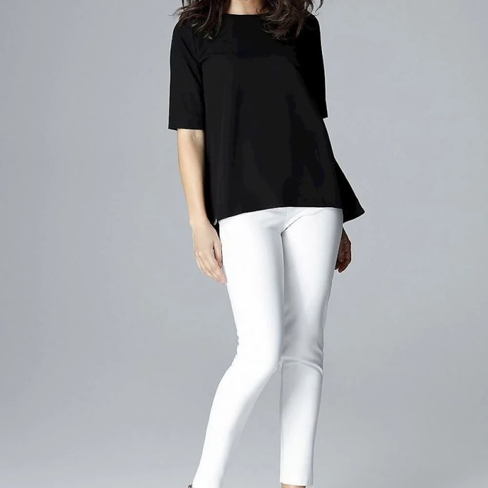 Loose Fit Blouse with Breathable Fabric