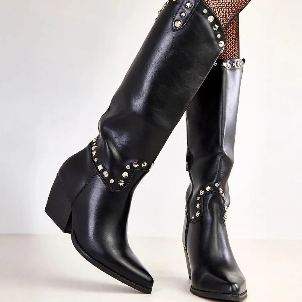 Women's Knee-High Block Heel Boots
