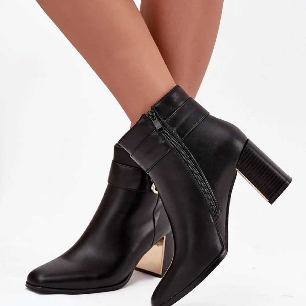 Women's Ankle Boots with Column Heel