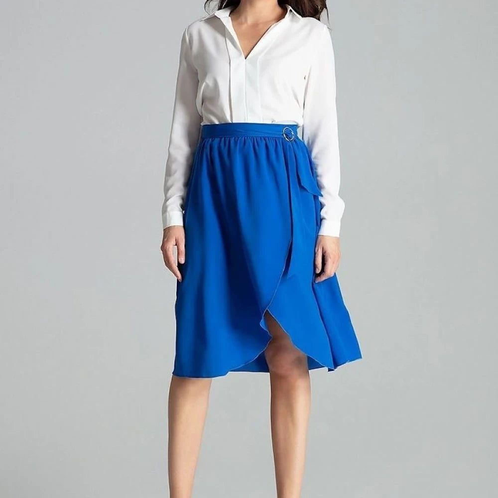 Floral Pleated Midi Skirt with Belt