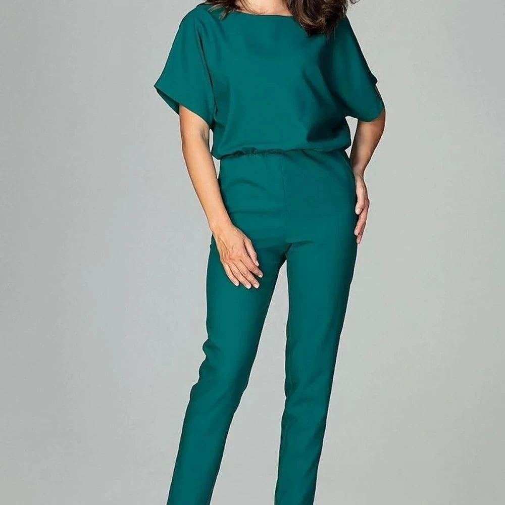 Classic Kimono Sleeve Jumpsuit with Pockets