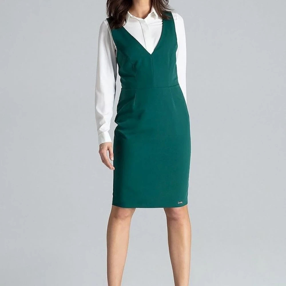 Sleeveless Midi Dress with Open Back