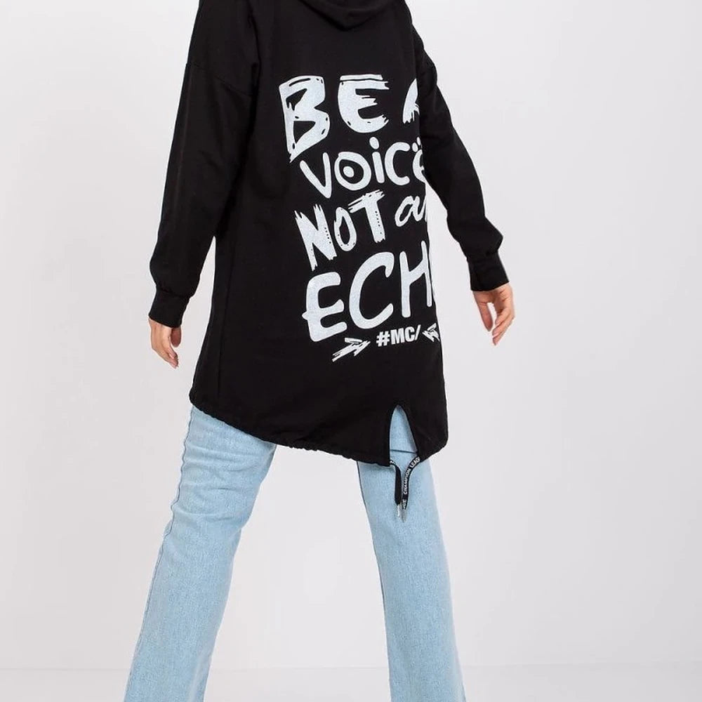 Extended Cut Hooded Sweatshirt with Kangaroo Pocket