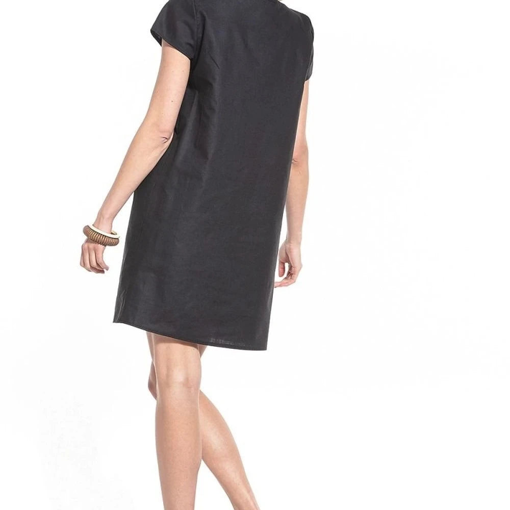 Boat Neck Short Sleeve Cotton Day Dress