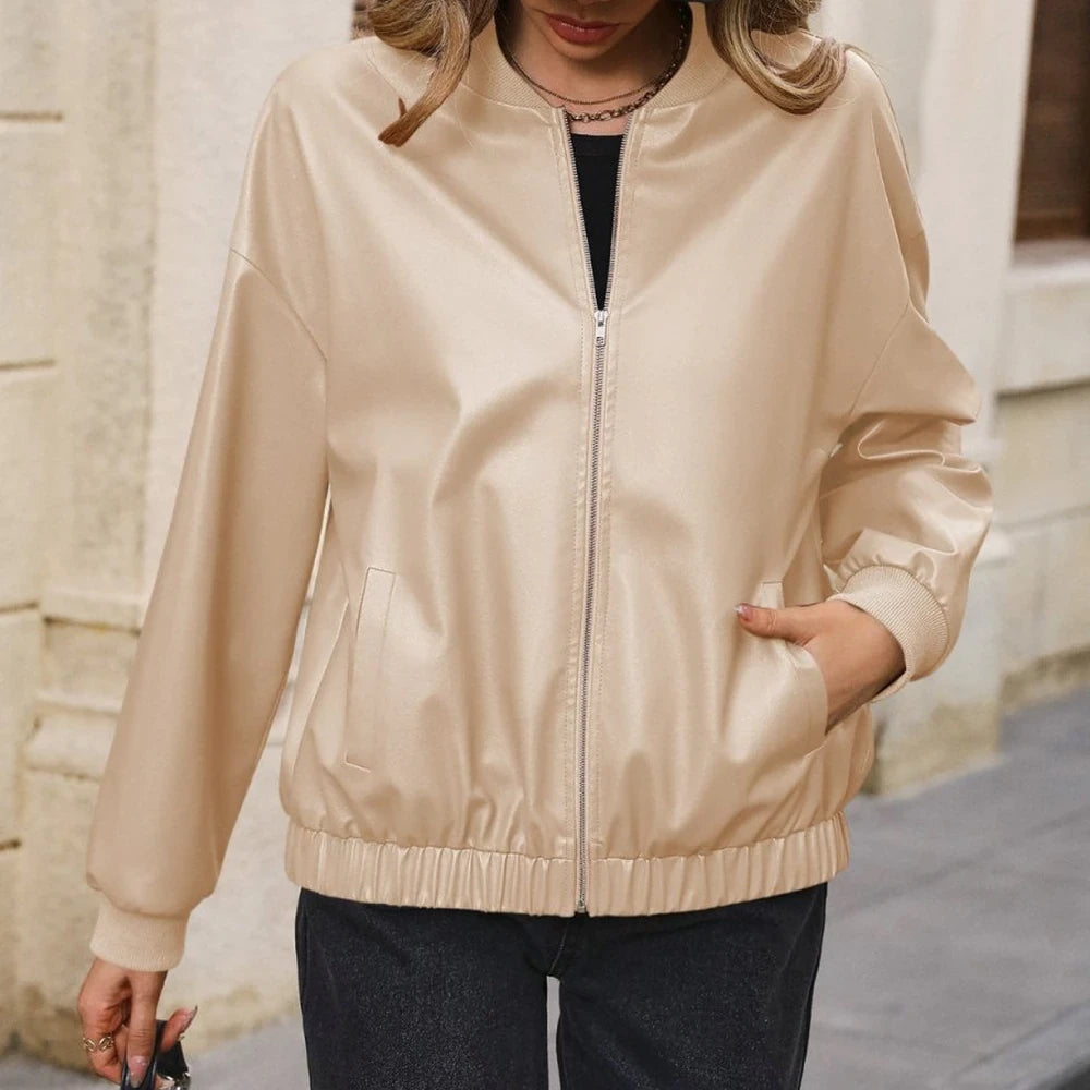 Zip Up Baseball Collar Jacket