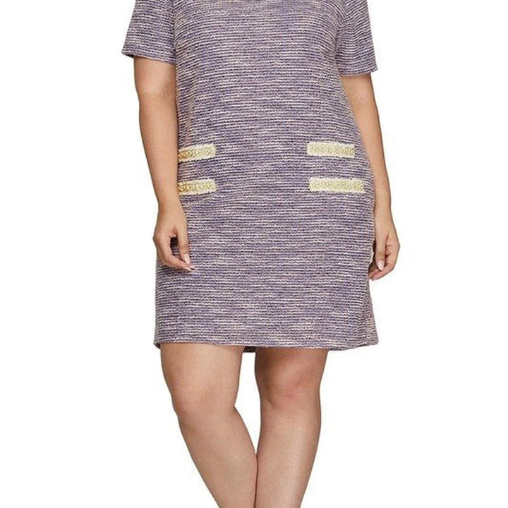 Short Sleeve Pearl Tweed Dress