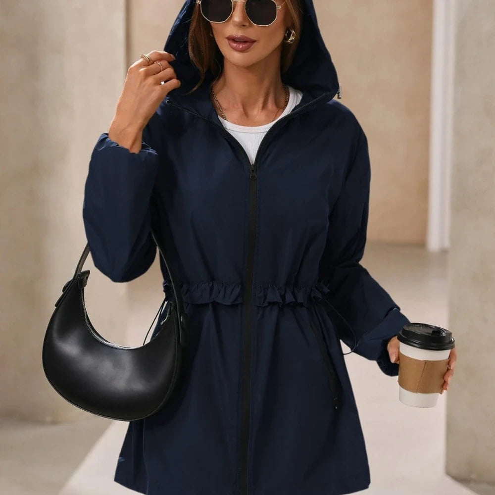 Waterproof Hooded Long Sleeve Windbreaker Jacket
