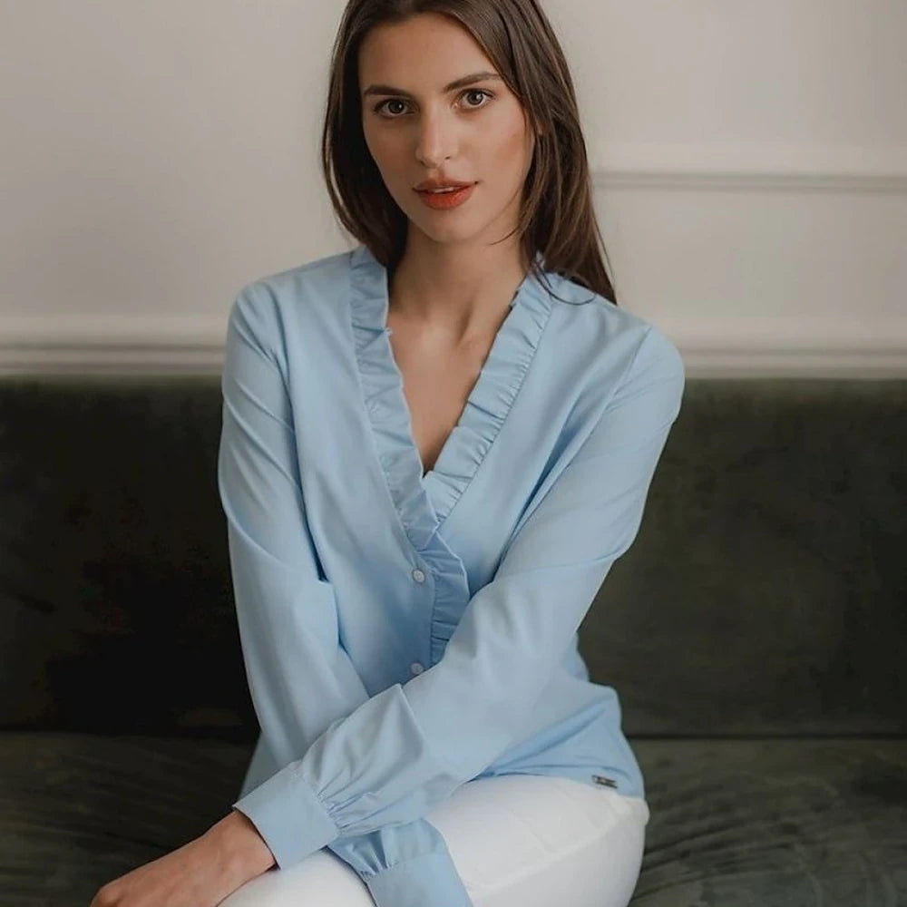 Classic Shirt with Heart Neckline