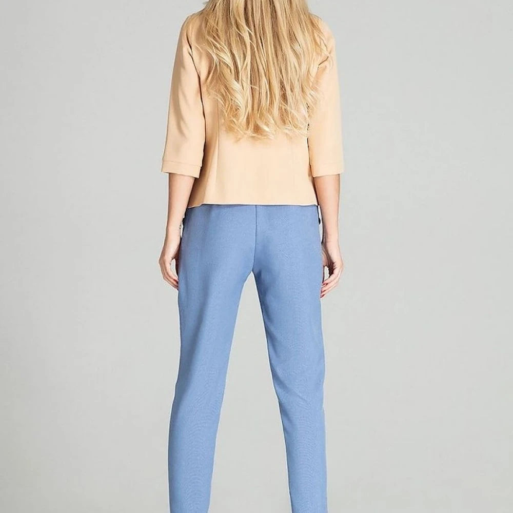 Checked Trousers with Tapered Legs