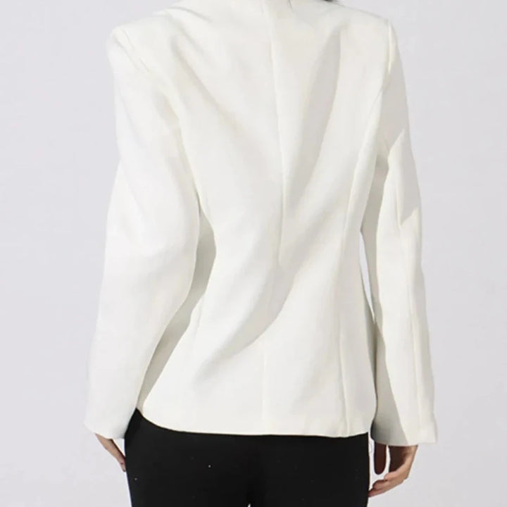 Button Front Rhinestone Blazer