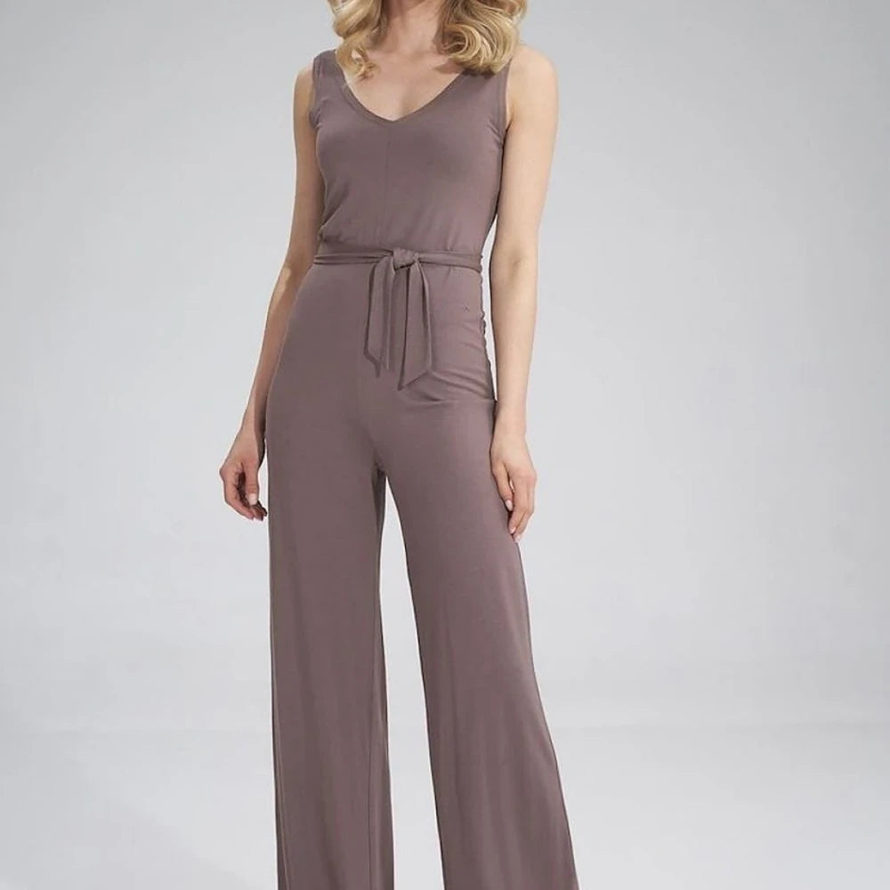 Sleeveless Jumpsuit with Sweetheart Neckline