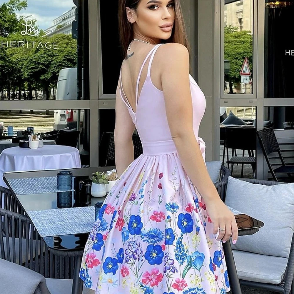 Pink Floral Cocktail Dress
