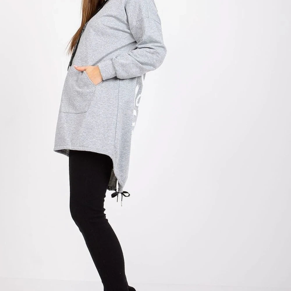 Extended Cut Hooded Sweatshirt with Kangaroo Pocket