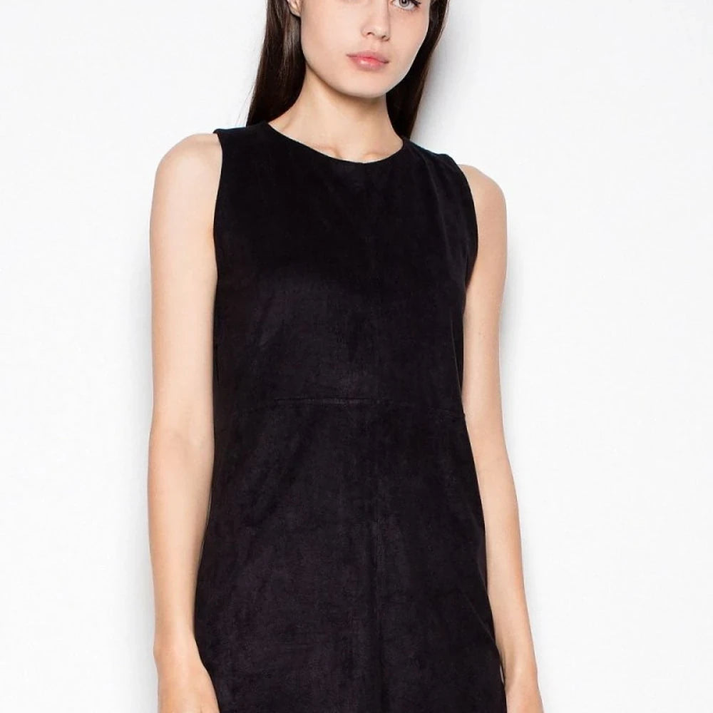 Suede-Like Day Dress with Back Zipper