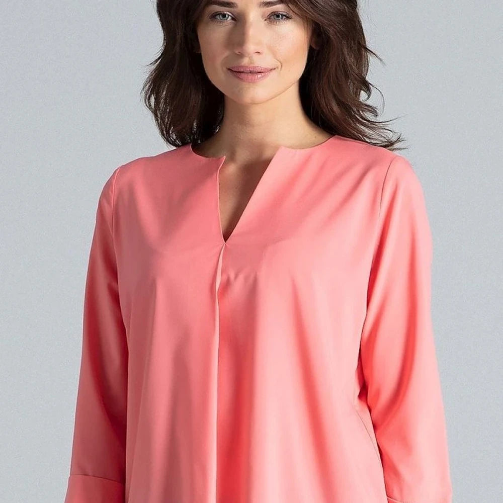 Women's Long Sleeve Pleated Blouse
