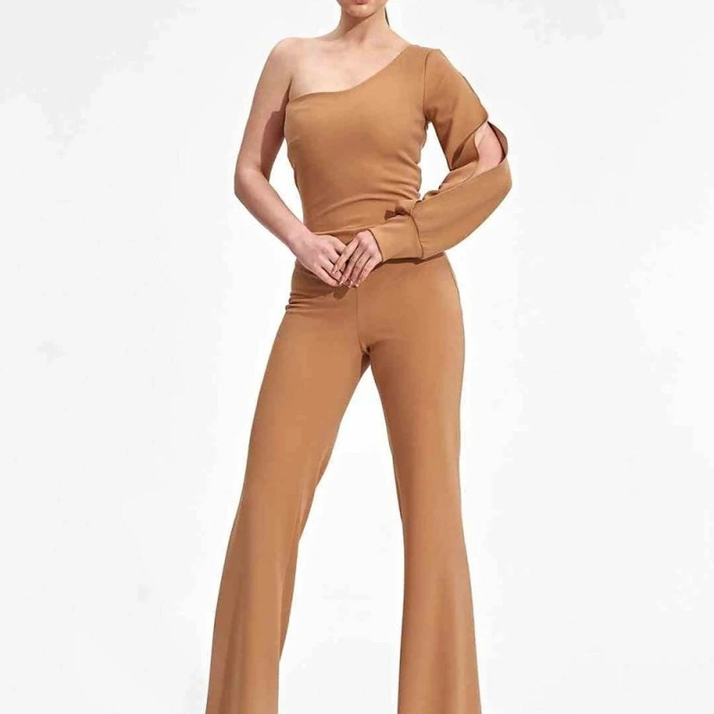 Polyester Spandex Wide Leg Jumpsuit