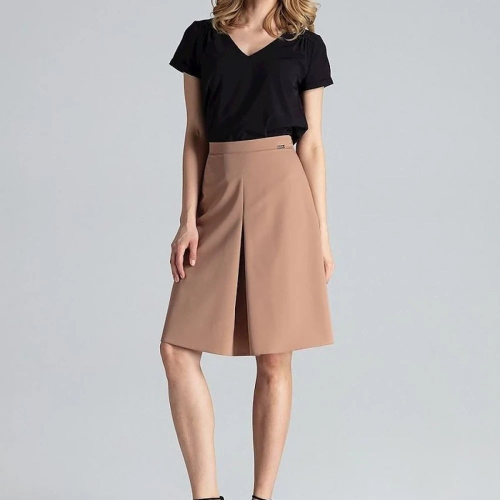 A-Line Midi Skirt with Pleated Details