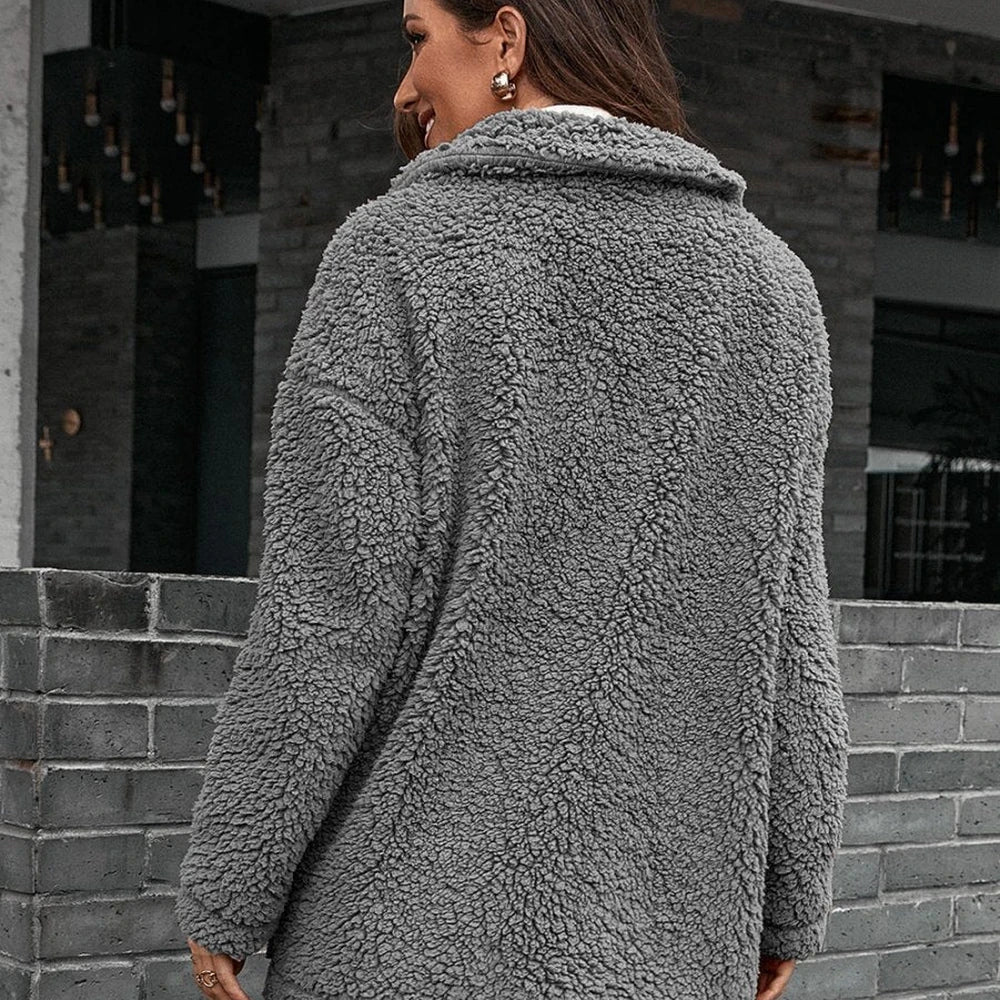 Collared Zip-Up Teddy Jacket