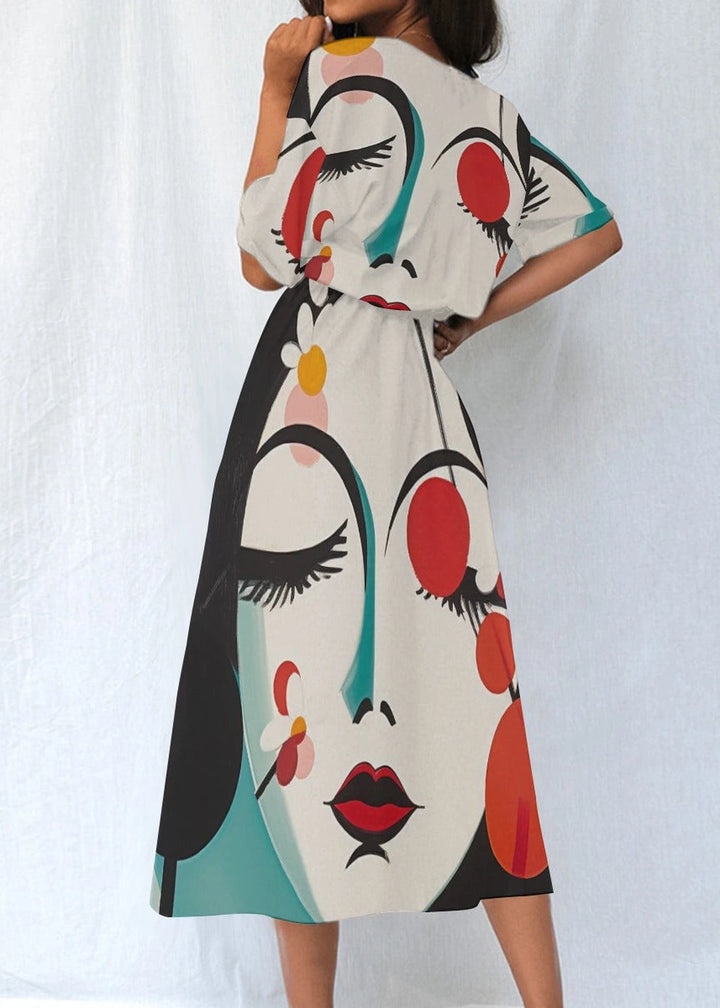 Polyester elastic waist dress