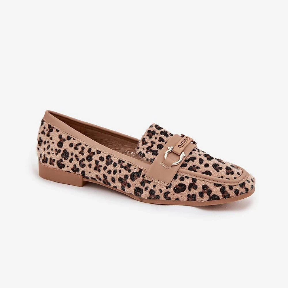 Beige Loafers with Decorative Element