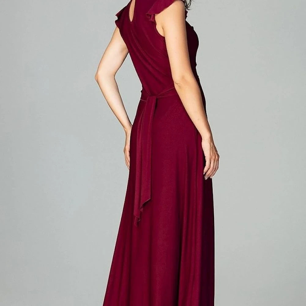 Maxi Cocktail Dress with Frills
