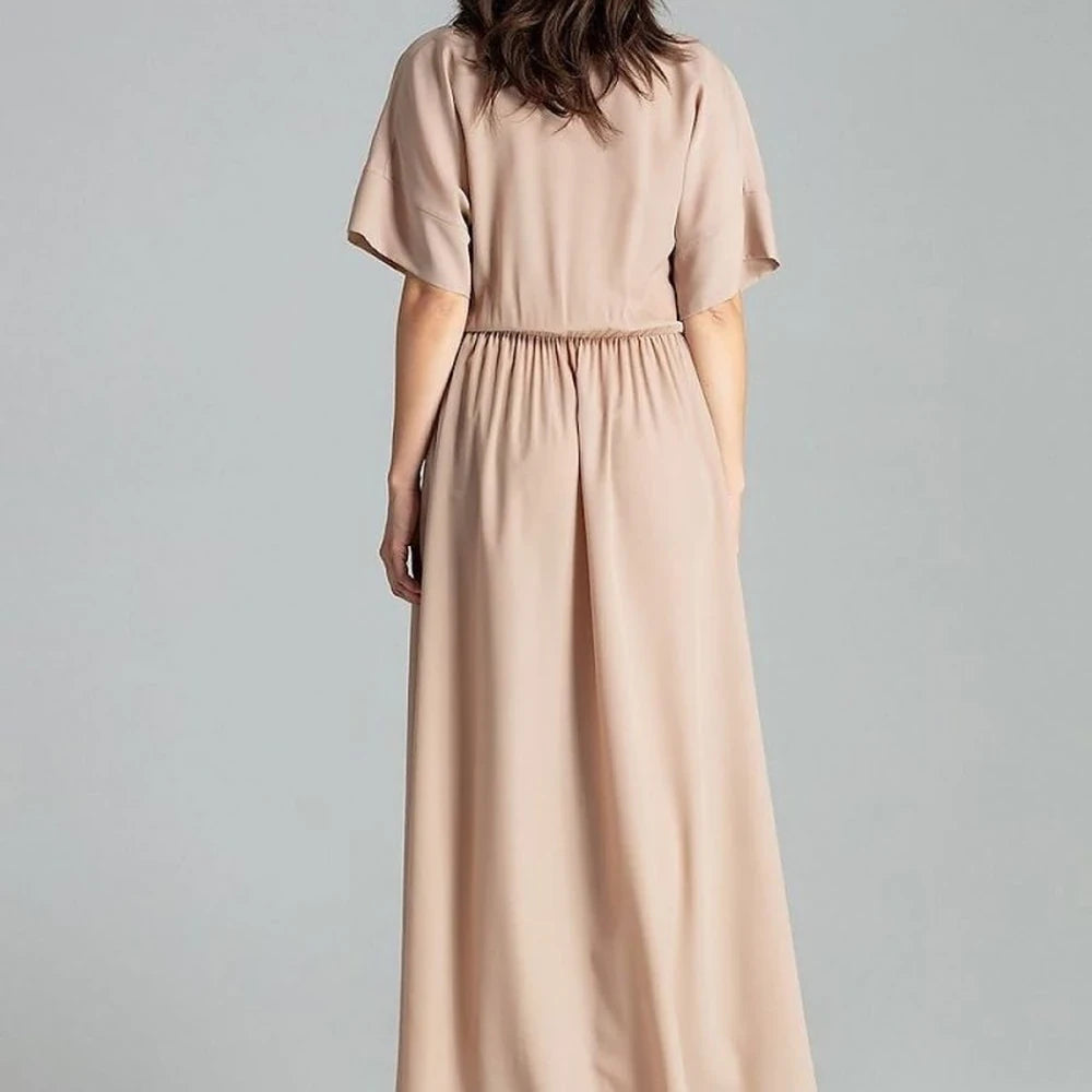 Long Floral Dress with Kimono Sleeves