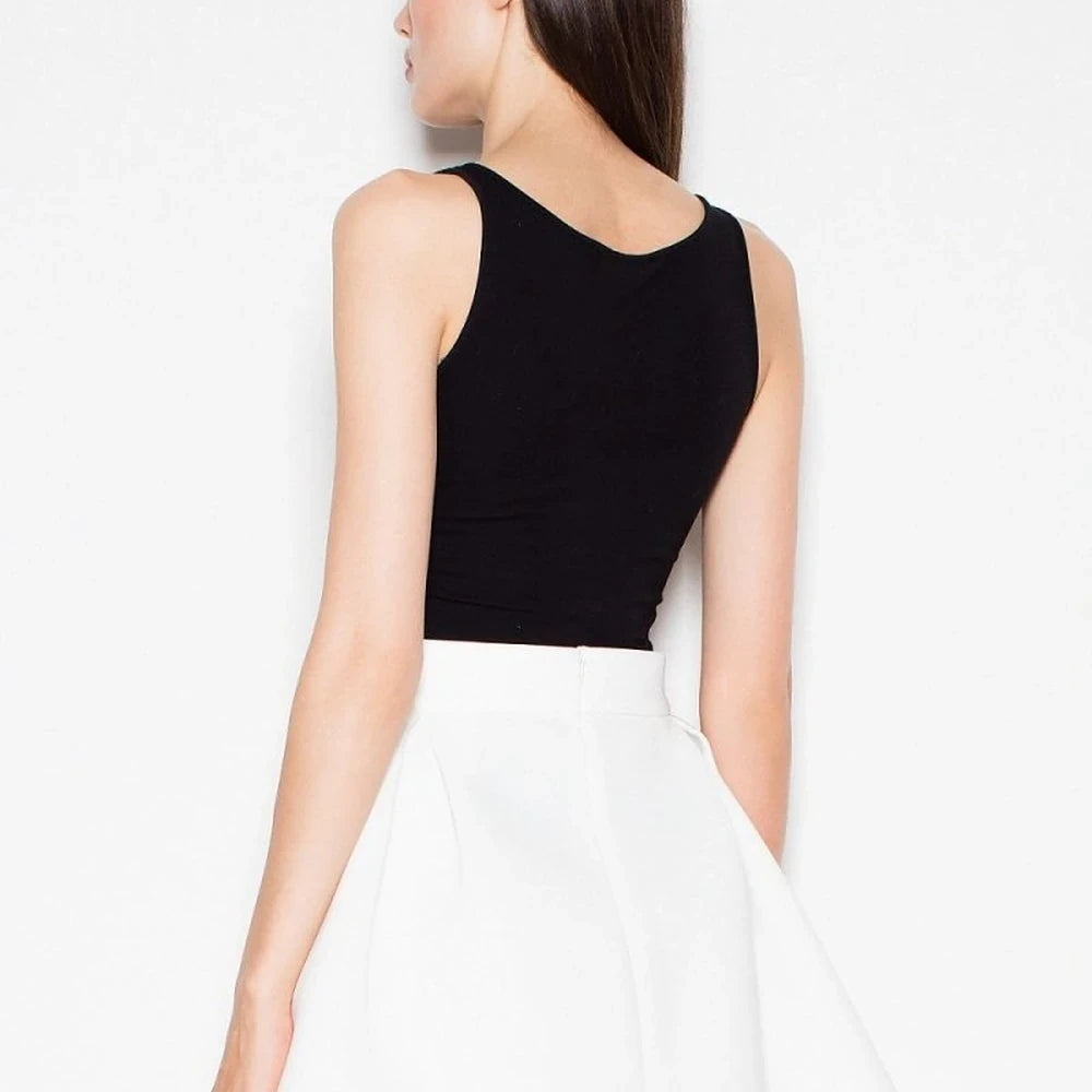 Grey Flared Knit Skirt with Circle Cut