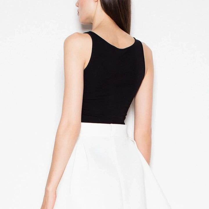 Grey Flared Knit Skirt with Circle Cut