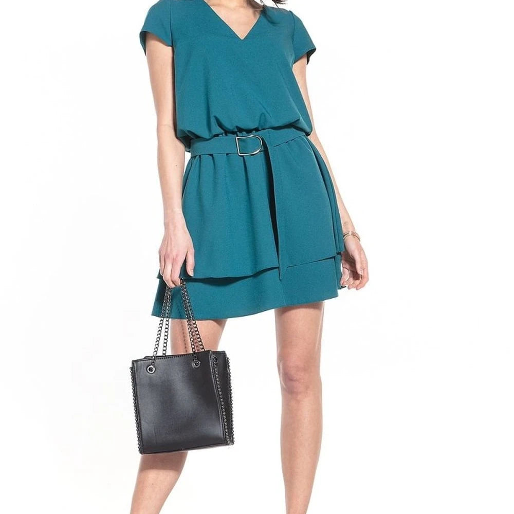 Elegant Mini Dress with Belt