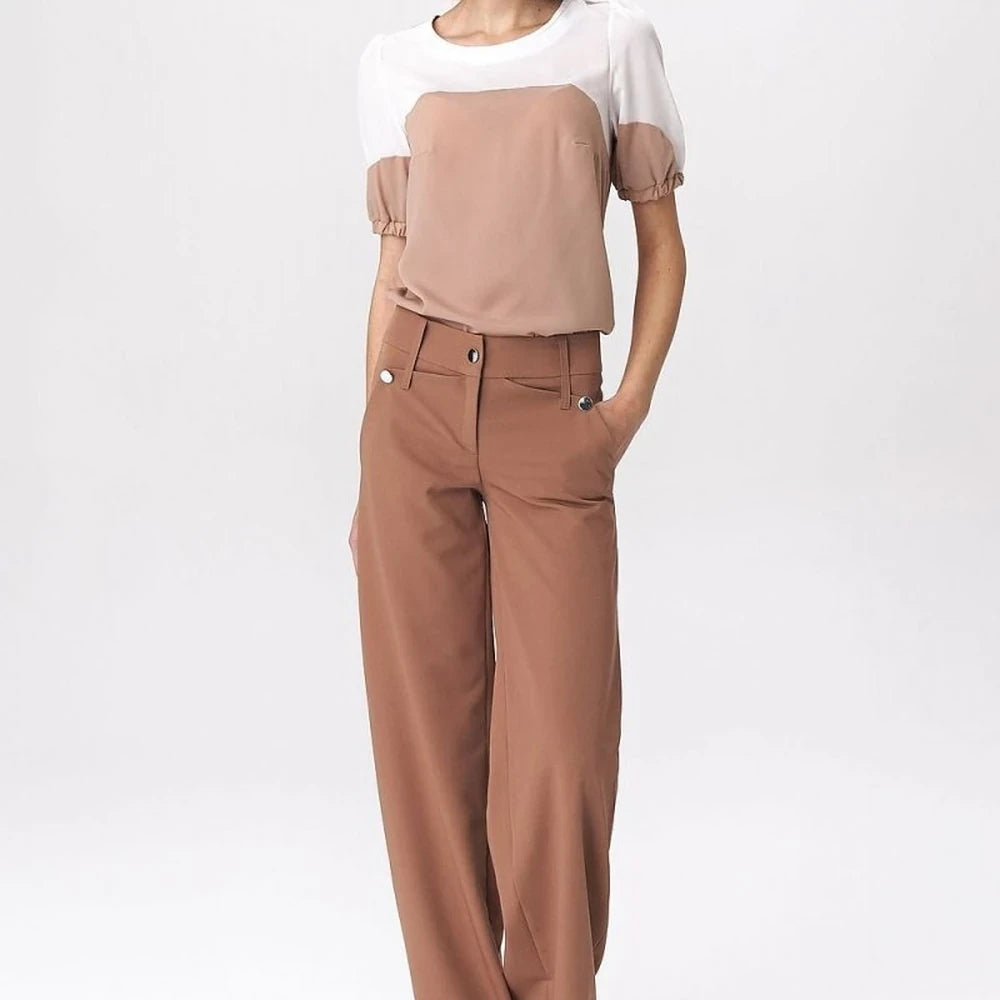 Palazzo Cut Trousers with Decorative Studs