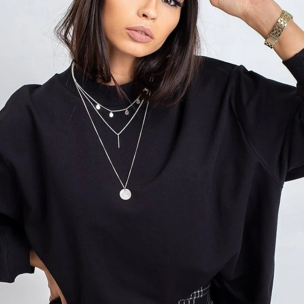 Women's Long Sleeve Stand Collar Sweatshirt