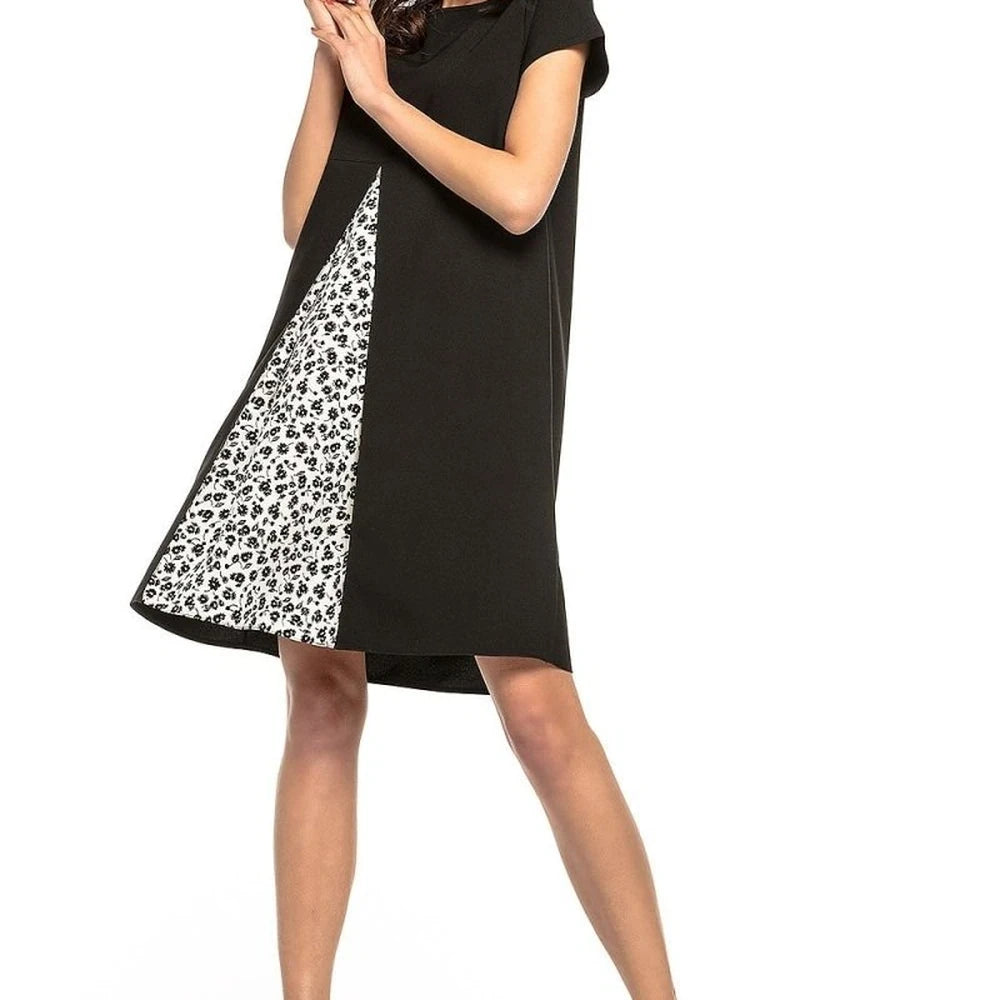 Floral Print Day Dress with Counter-Fold