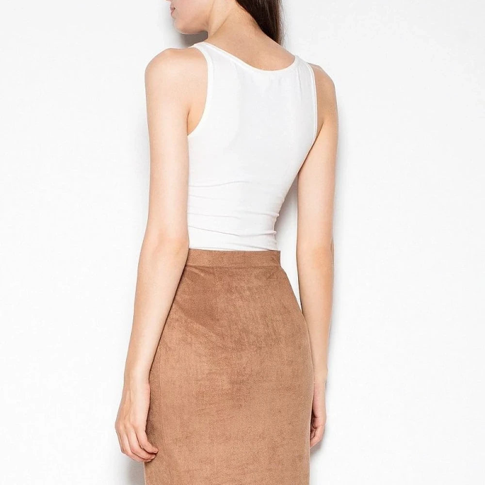 Midi Pencil Skirt with Decorative Buttons